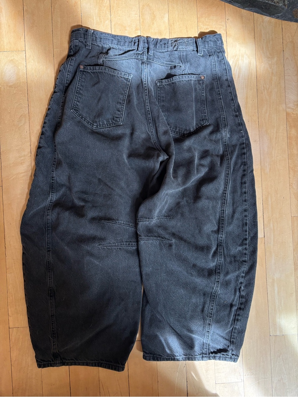We The Free Good Luck Mid-rise Barrel Jeans 31 - Washed Black - Picture 4 of 7